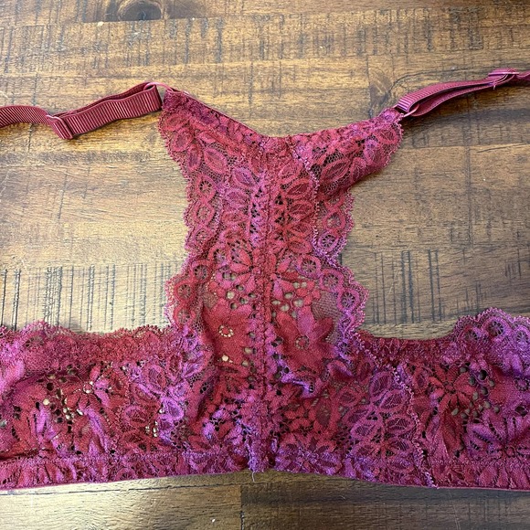 NWOT Auden Plunge Coverage Push-up Racerback Bra - Size 38C - Color Deep Red - Picture 4 of 8